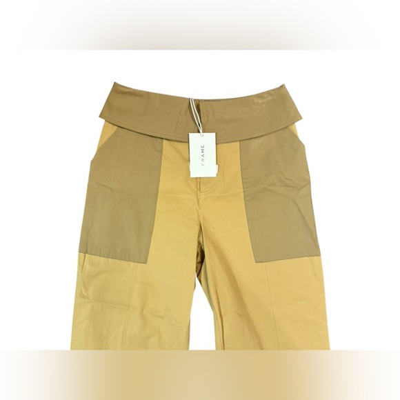 NWT FRAME Foldover Trouser Size 4 in Color Light/Tan Multi - Picture 6 of 11